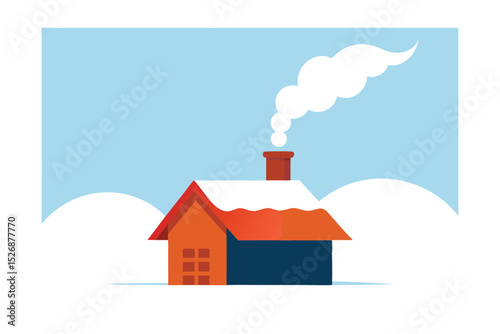 Cozy Winter Cabin A Snowy Escape Illustration