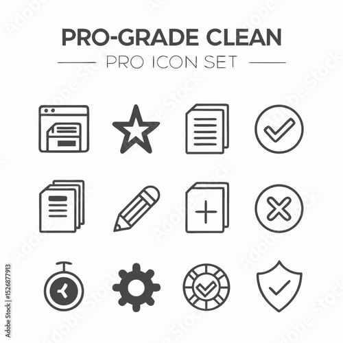 Pro grade clean ui icon set design elements