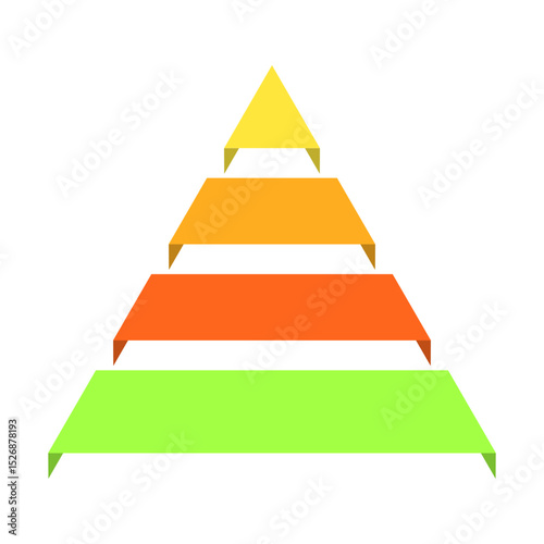 Triangle pyramid chart, infographic element, vector illustration.