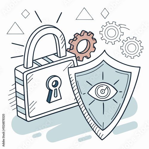 Secure data protection system lock shield gears