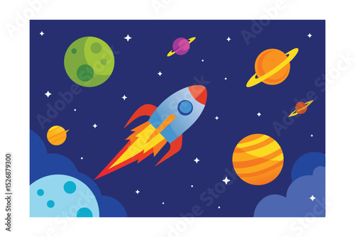 Cosmic Rocket Adventure A Journey Through Planets and Stars