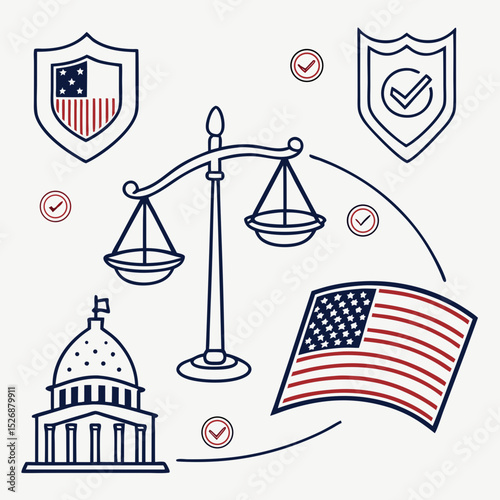 American justice system law scales legal protection