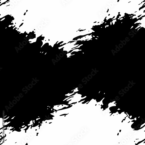 Black and White Paint Grunge Brushstroke Texture Background