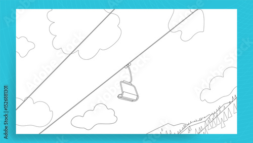 Hanging chair seat from above coloring page