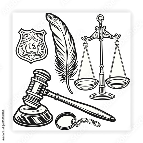 Legal and Law Doodle Icons