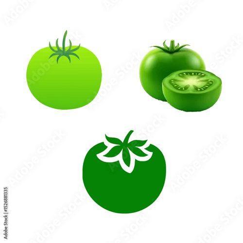 A set of Green Tomato icon