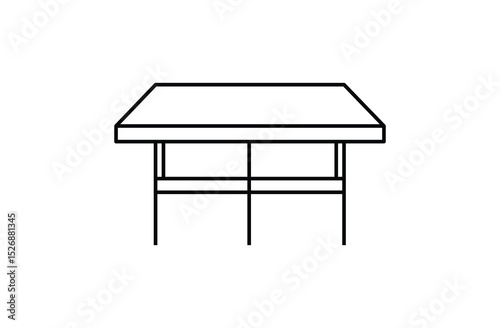 Vector of table sign isolated on white background. Modern and minimalist style table illustration for home interior design. Furniture illustration sign. Coffee table symbol. Eps file 113.
