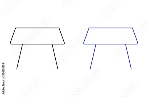 Square dinner table line art vector icon for apps and websites. Table icon vector, filled flat sign, solid pictogram isolated on white background. dinner table symbol illustration. Eps file 115.