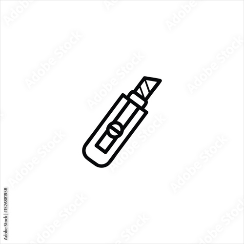 Utility Knife Box Cutter Minimalist Line Icon