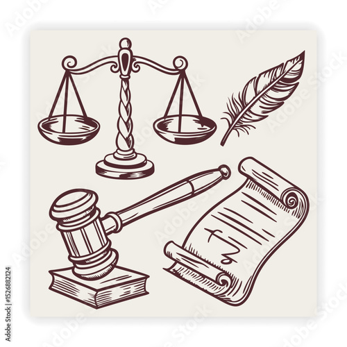 Legal and Law Doodle Icons
