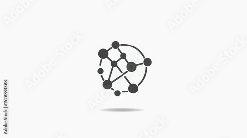 Minimalist vector logo image of interconnected nodes forming a network, representing IT infrastructure and business technology