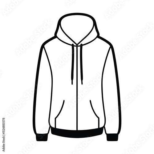 vector illustration of a White black hoodie front back mockup