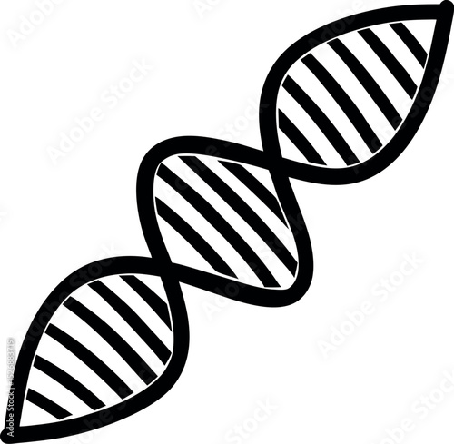 DNA silhouette vector on a transparent background