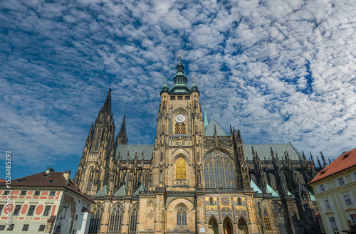 Cathedral of St. Vitus, Wenceslas and Vojtech - a Gothic Catholic cathedral in Prague Castle, seat of the Archbishop of Prague. The cathedral is ranked among the pearls of European Gothic
