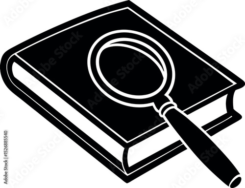 magnifying glass icon silhouette vector on a transparent background