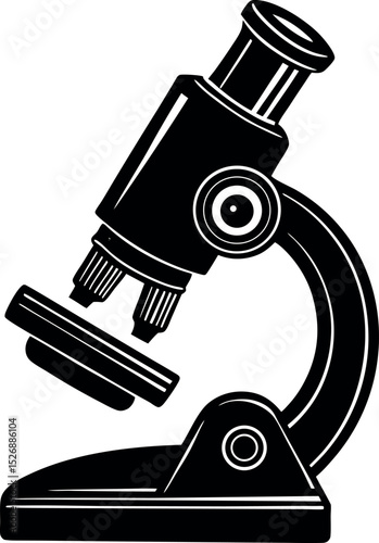 microscope silhouette vector on a transparent background