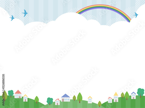 Cute cartoon border vector illustration background