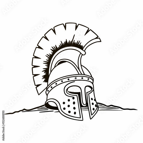 gladiator knight helmet clip art vector illustration
