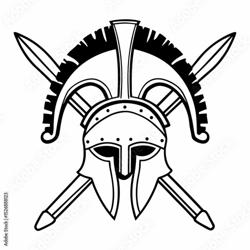 gladiator knight helmet clip art vector illustration