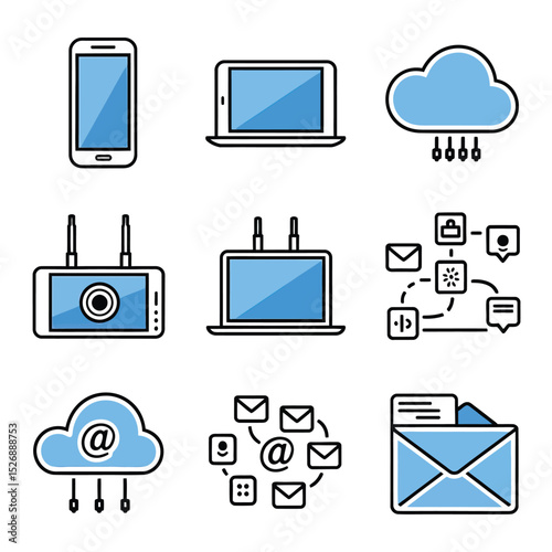 vector icons electronic devices televisions ,mobile phones, tablets ,i Phones , communication
