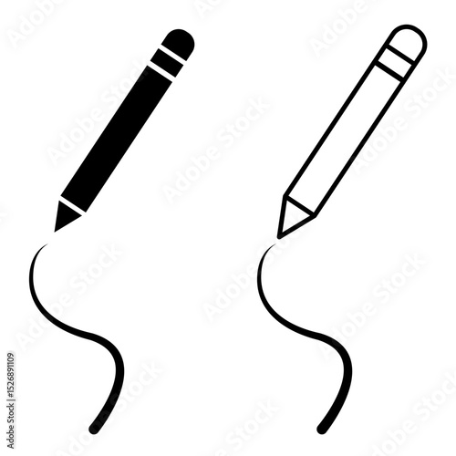 Pencil icon, writing, vector illustration, symbol, design logo template picture, for ui or ux isolated on white for mobile app, editable