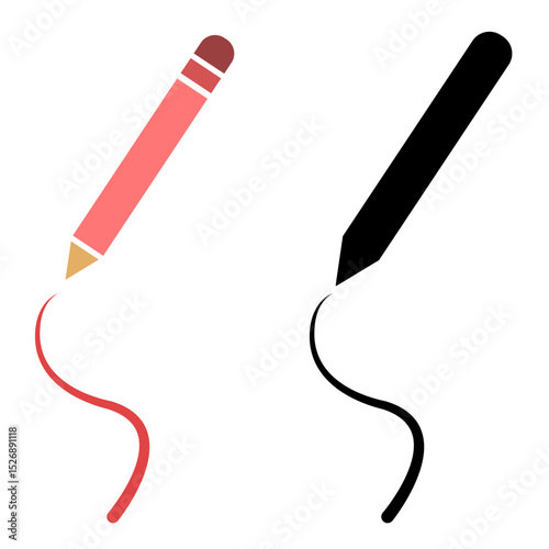 Pencil icon, writing, vector illustration, symbol, design logo template picture, for ui or ux isolated on white for mobile app, editable