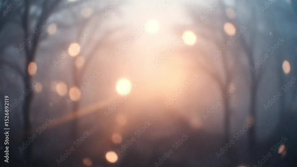 Slow ambient animation of bokeh lights in creamy pastel lighting and foggy glow
