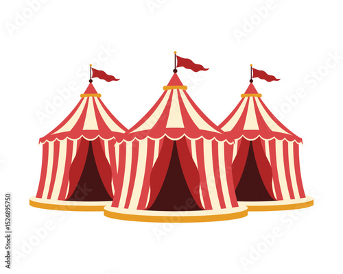Circus tent isolated on white background	