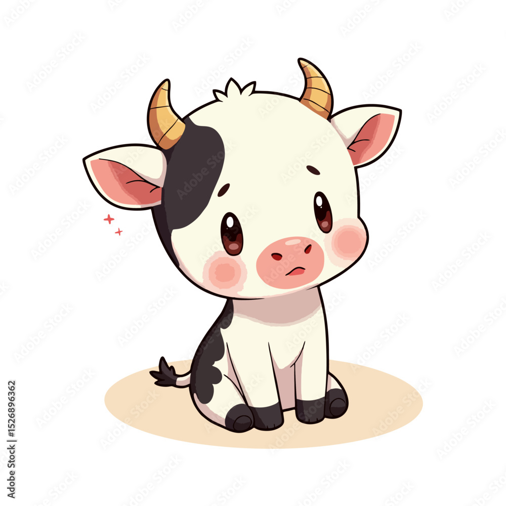 Fototapeta premium Cute Baby Calf Clipart 02