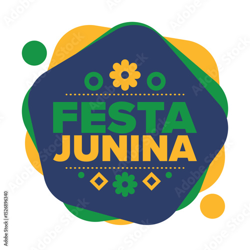 Festa Junina in Brazil. Brazilian festival. Happy holiday. Brazil flag. Carnival and parade. Summer fun party. Vector illustration