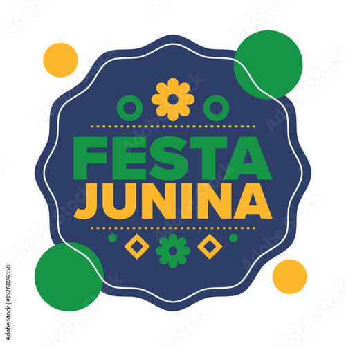 Festa Junina in Brazil. Brazilian festival. Happy holiday. Brazil flag. Carnival and parade. Summer fun party. Vector illustration
