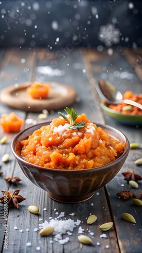 Spiced Pumpkin Mash with Seasonal Garnish

