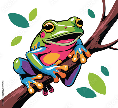 green frog on a leaf