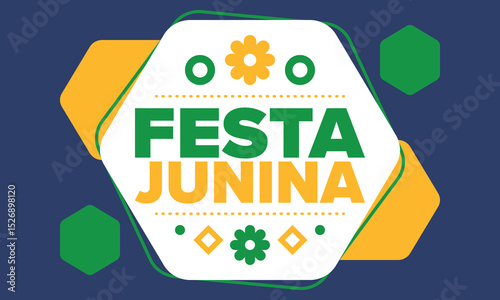 Festa Junina in Brazil. Brazilian festival. Happy holiday. Brazil flag. Carnival and parade. Summer fun party. Vector illustration