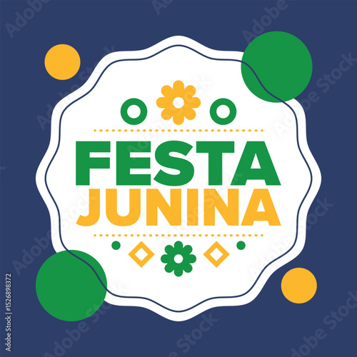 Festa Junina in Brazil. Brazilian festival. Happy holiday. Brazil flag. Carnival and parade. Summer fun party. Vector illustration