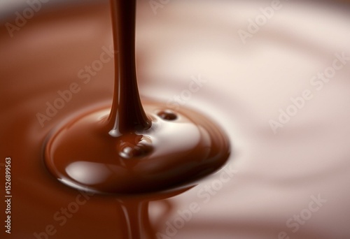 Melting chocolate with intricate surface details and soft lighting