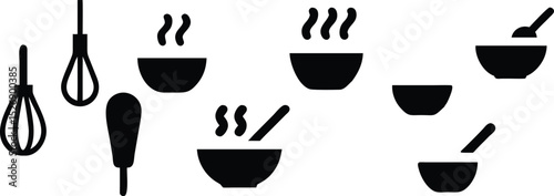 Kitchen Utensils and Bowls Icons
