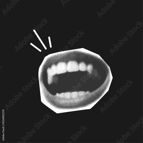 A collage of smiling mouth,collage element cut from magazine