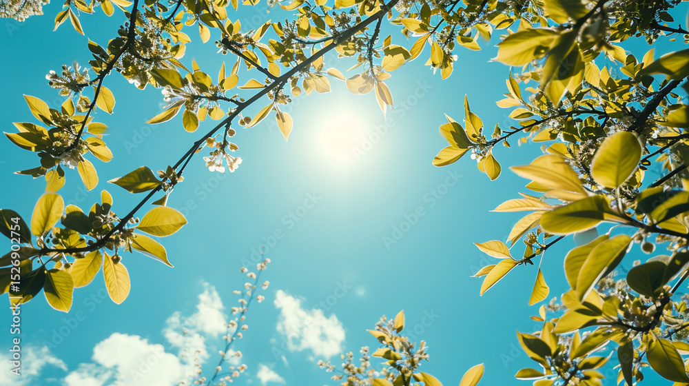 Obraz premium spring tree with blue sky