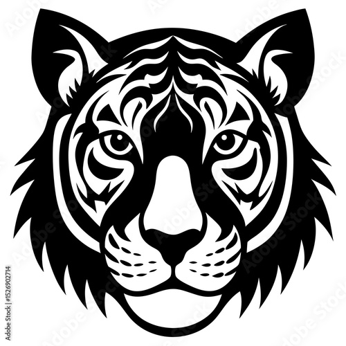 head of a tiger silhouettte