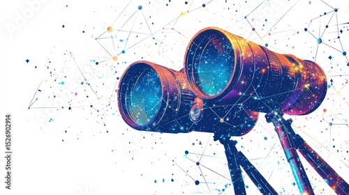 Binoculars, network, abstract