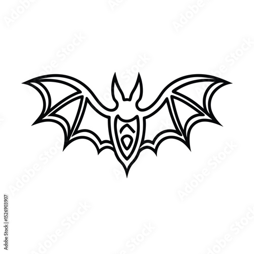 Royal Tribal Bat vector art illustration