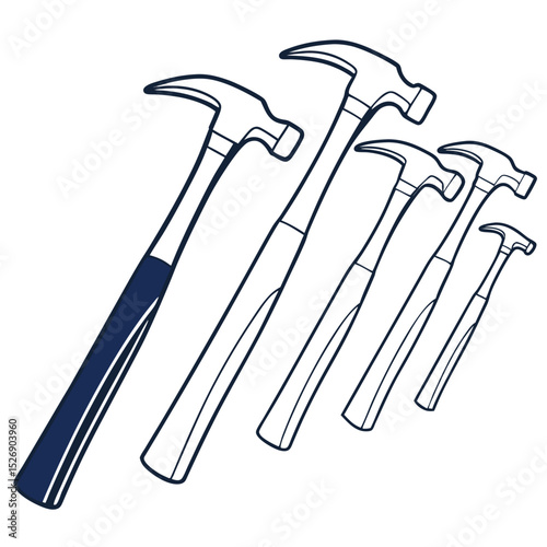 Set of Different Size Hammers