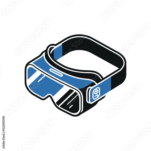 vector icons info graph illustrating VR and mixed reality VR Headset Icon  
