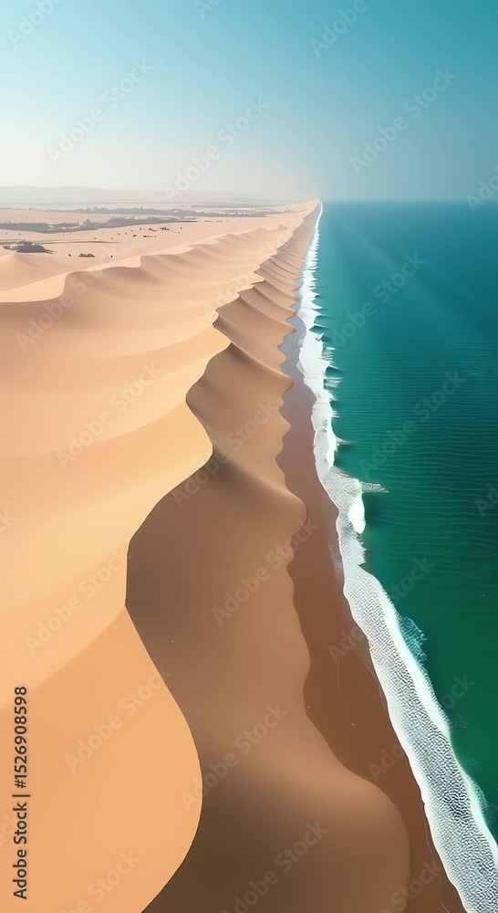 aerial view beach sand dunes ocean right side sky visible top image sand golden