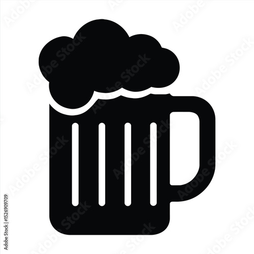 Golden Brew Silhouette: A crisp silhouette of a frothy pint, a refreshing emblem of the brewing craft.