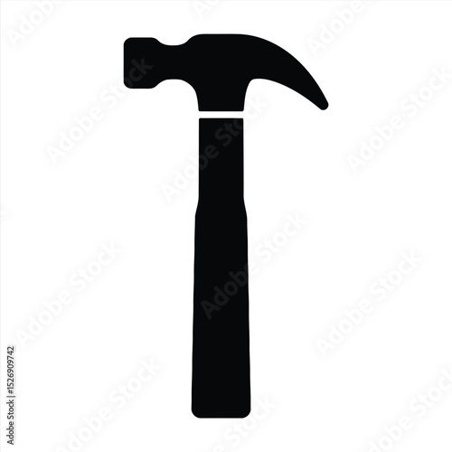 Hammer Silhouette: A sleek, stylized silhouette of a classic hammer, a symbol of construction, craft, and manual labor. The image showcases the hammer's design and form. 