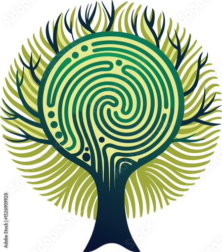 Fingerprint Pattern Shaped Like a Tree.