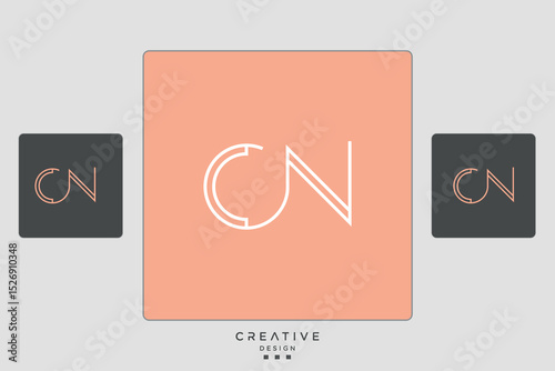  Set Of CN, NC,C , N, Abstract Letters Logo Monogram	