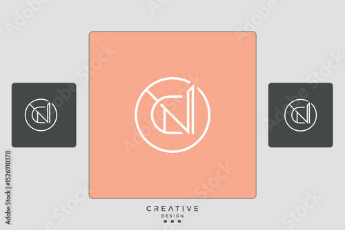  Set Of CN, NC,C , N, Abstract Letters Logo Monogram	